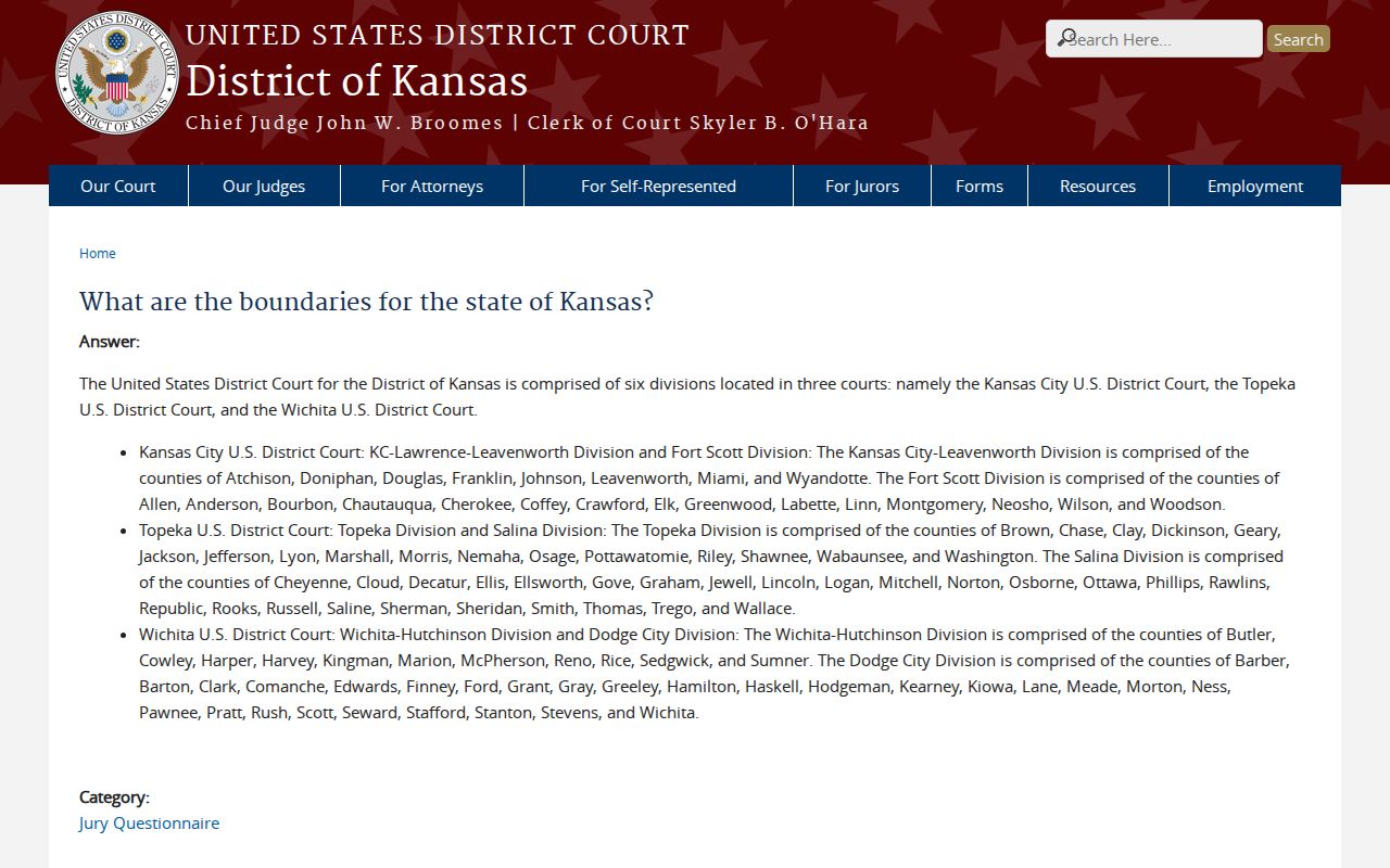 Burr Oak court docket federal boundary source