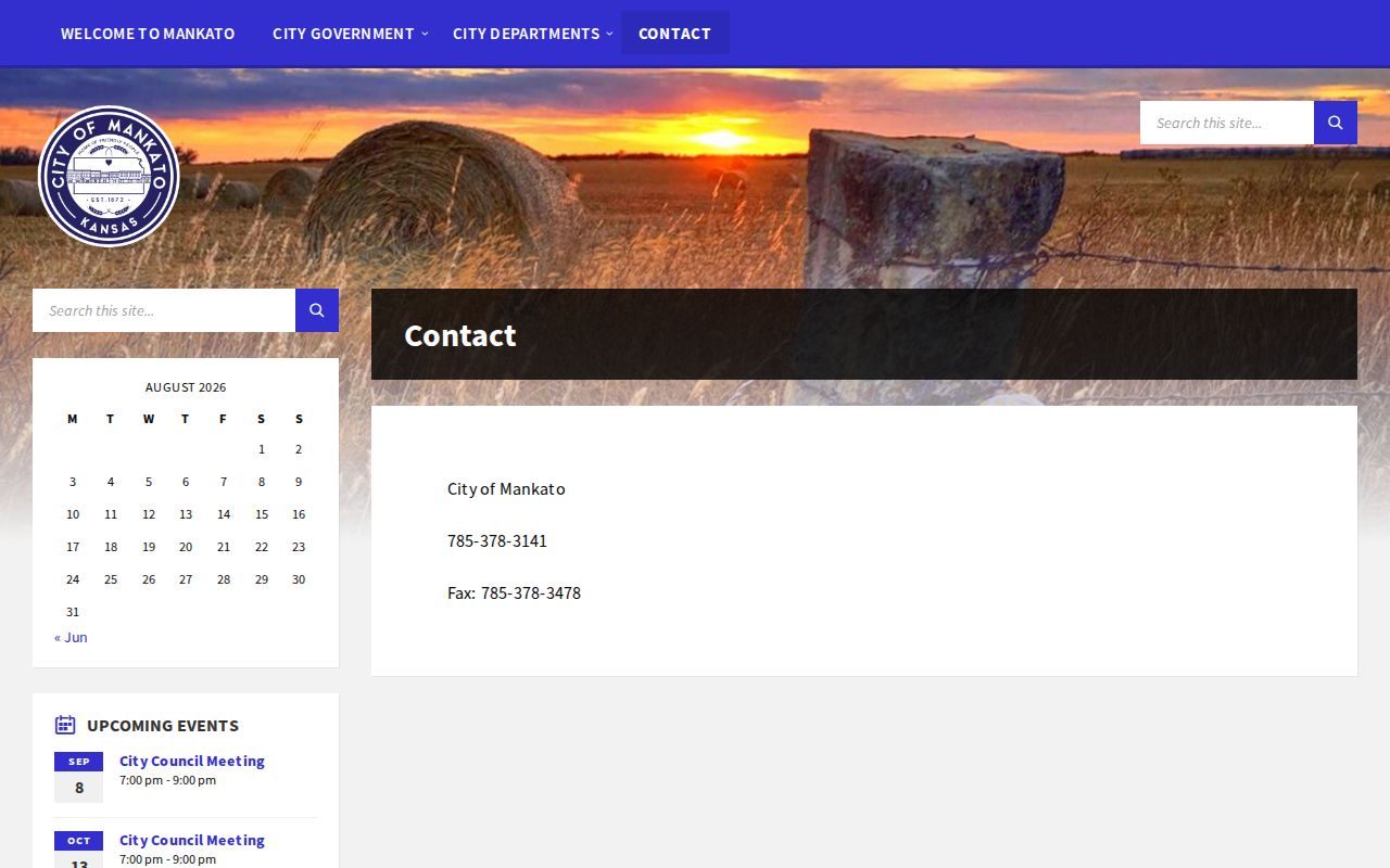 Official Mankato contact page used for city court routing